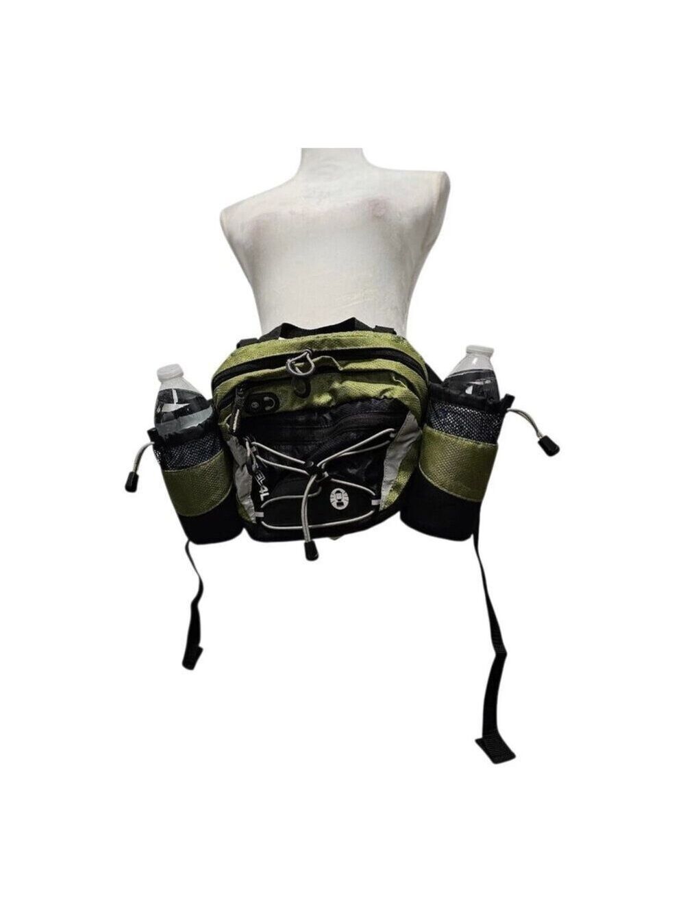 Coleman Green Revel 4L Hiking Waist Pack Zip Pockets With 2 Water Bottle Pockets
